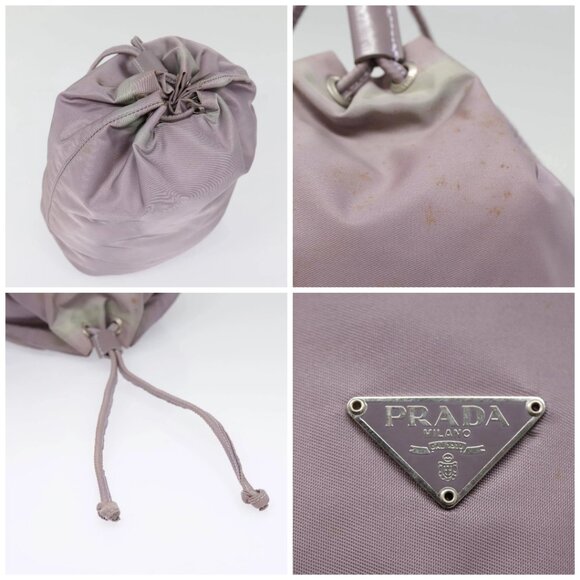PRADA Pouch Nylon Purple Silver Auth 90239 - Picture 16 of 16